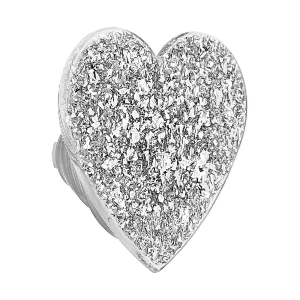 Confetti Heart Silver Sizzle — MagSafe PopGrip - US 94919