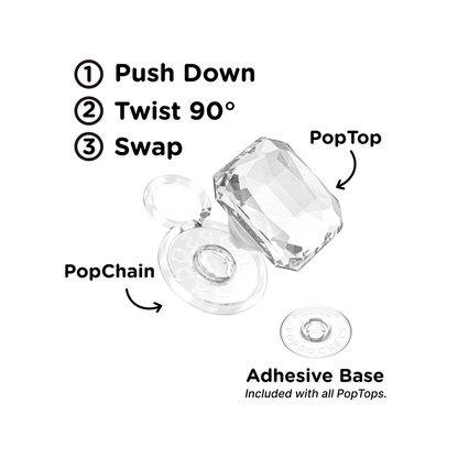 Dichroic Pillow Cut Clear Glitter — PopTop - US 18837