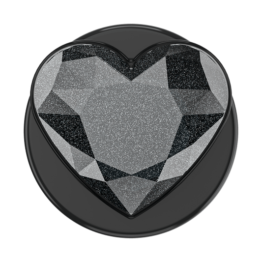 Crystal Heart Black Glitter —  MagSafe PopGrip - US 71004