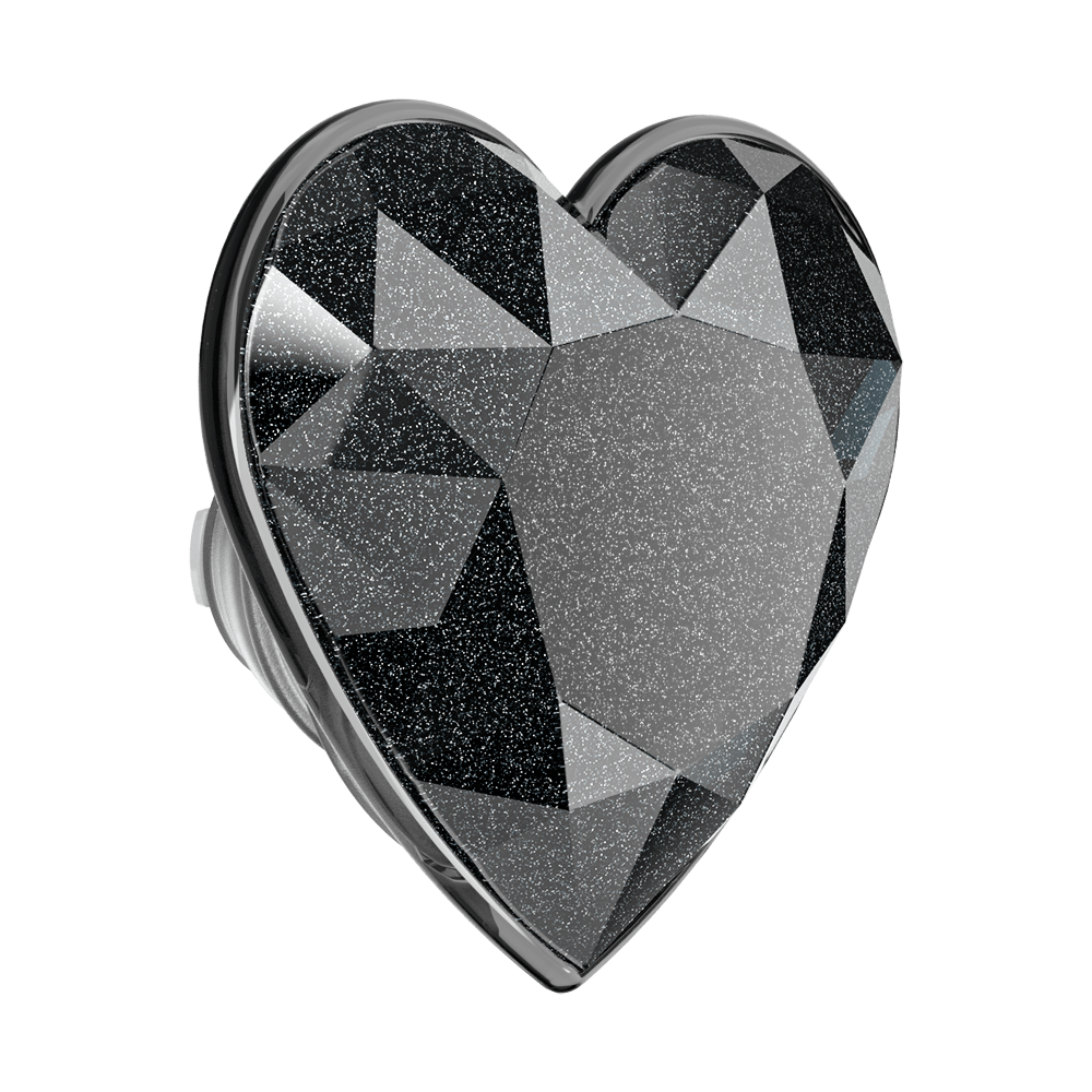 Crystal Heart Black Glitter —  MagSafe PopGrip - US 24053
