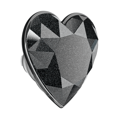 Crystal Heart Black Glitter —  MagSafe PopGrip - US 71004