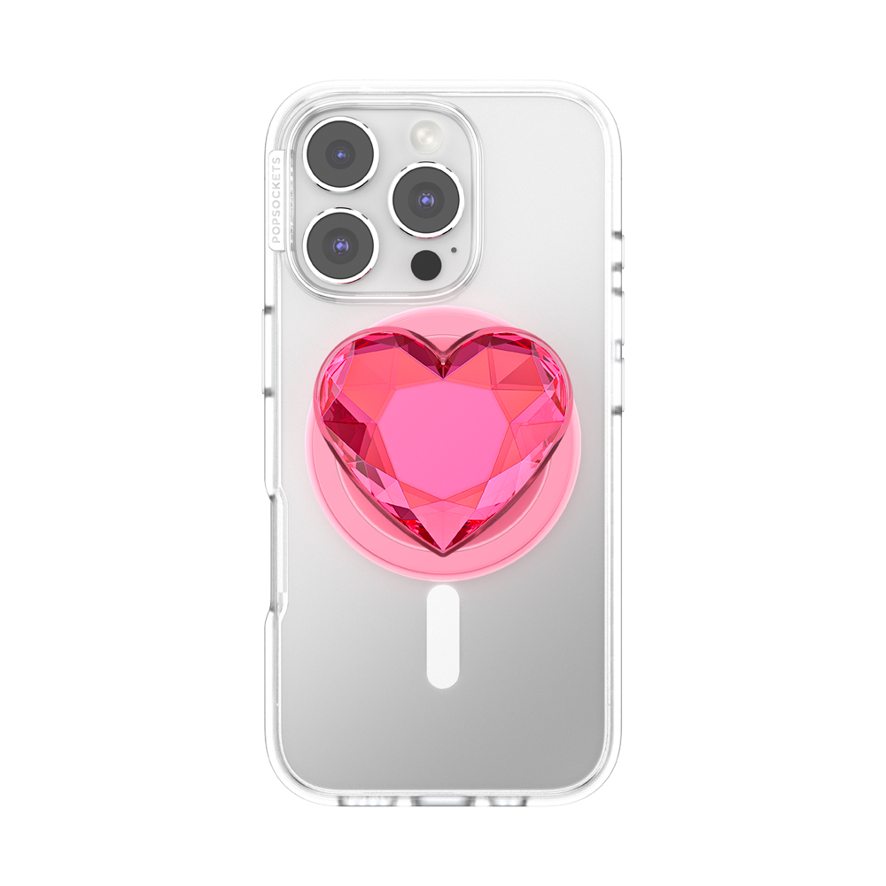 Crystal Heart Neon Pink —  MagSafe PopGrip - US 07912