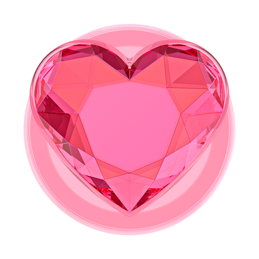Crystal Heart Neon Pink —  MagSafe PopGrip - US 22391