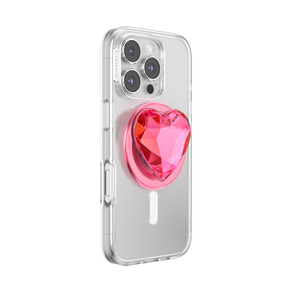 Crystal Heart Neon Pink —  MagSafe PopGrip - US 73127
