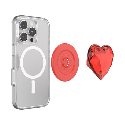 Crystal Heart Rosso —  MagSafe PopGrip - US 64486