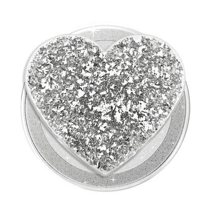 Confetti Heart Silver Sizzle — MagSafe PopGrip - US 48743