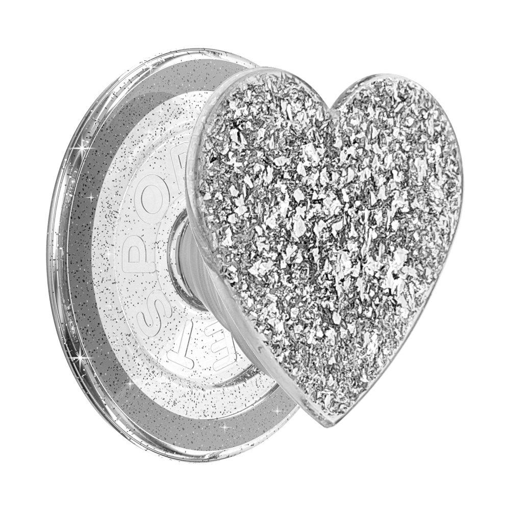 Confetti Heart Silver Sizzle — MagSafe PopGrip - US 94298