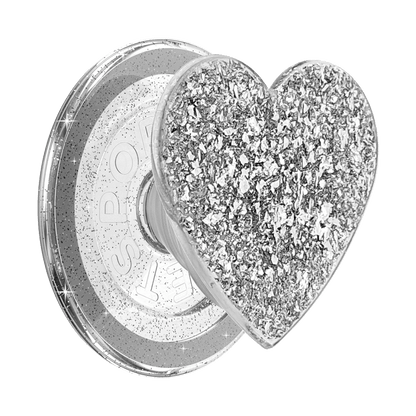 Confetti Heart Silver Sizzle — MagSafe PopGrip - US 37153