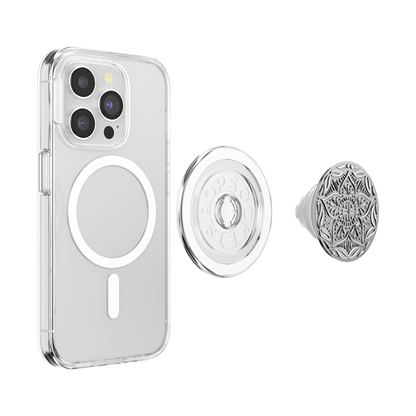 Enamel Silver Mandala — MagSafe PopGrip - US 50136