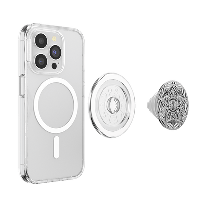 Enamel Silver Mandala — MagSafe PopGrip - US 16969
