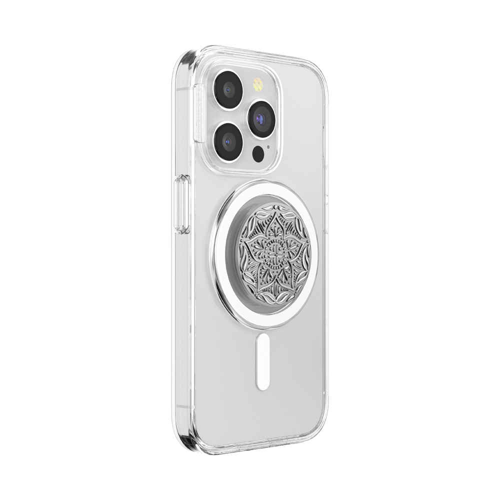 Enamel Silver Mandala — MagSafe PopGrip - US 50136